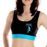 Contrast Band Crop Top - Black / Turquoise